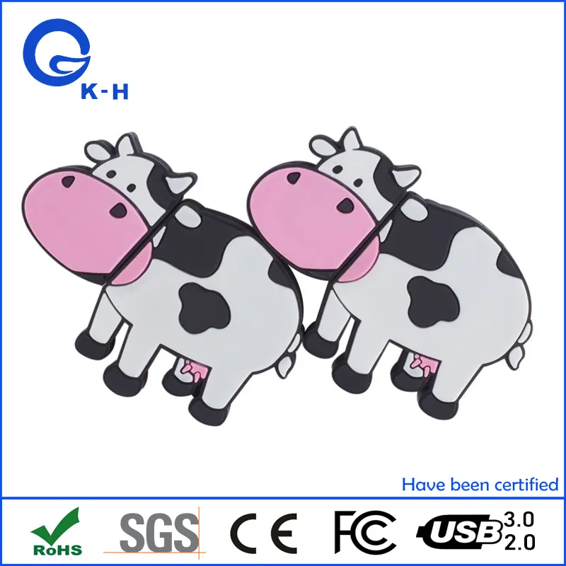 PVC Cow Shape with Custom Logo USB Flash Disk