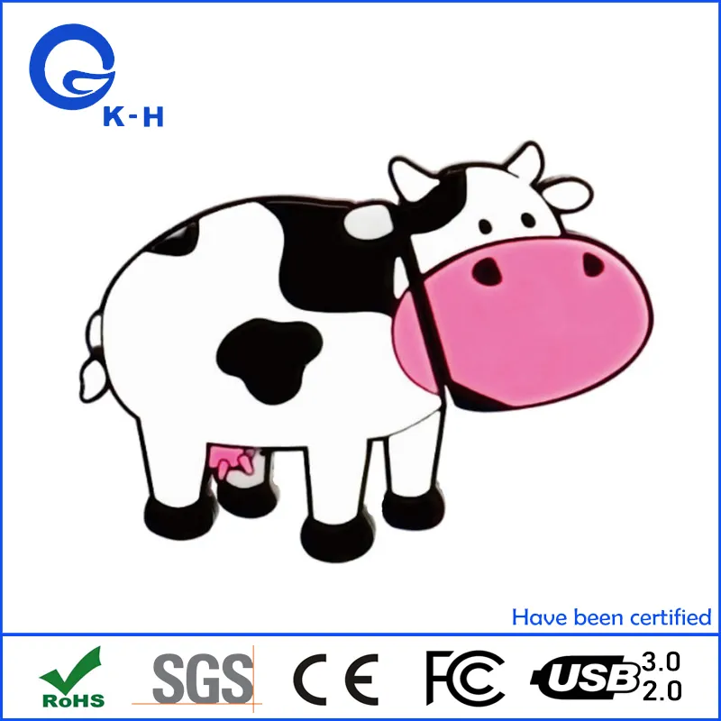 PVC Cow Shape with Custom Logo USB Flash Disk