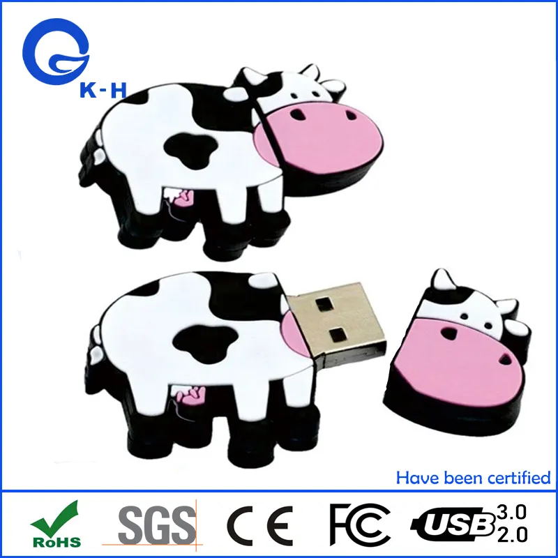 PVC Cow USB Flash Memory Drive 4GB 8GB 16GB