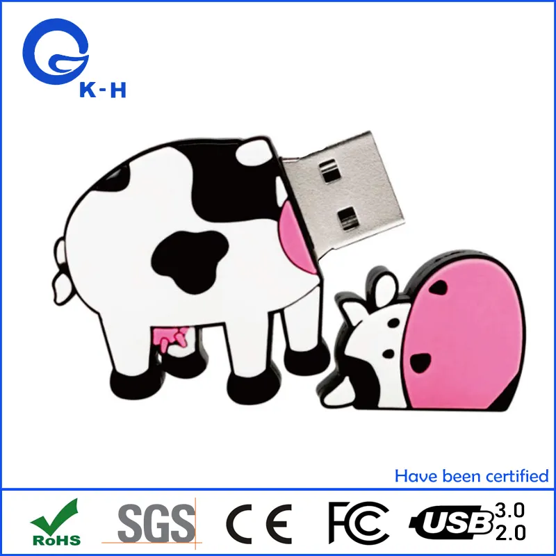 PVC Cow USB Flash Memory Drive 4GB 8GB 16GB