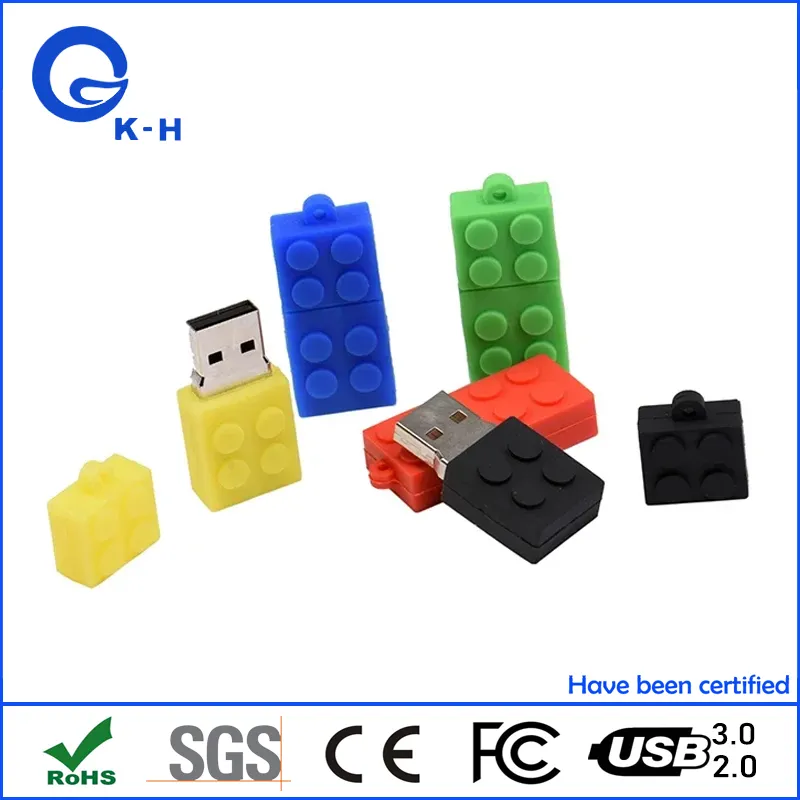 PVC Lego Shape 8GB 16GB 32GB USB 2.0 3.0 Thumb Drive