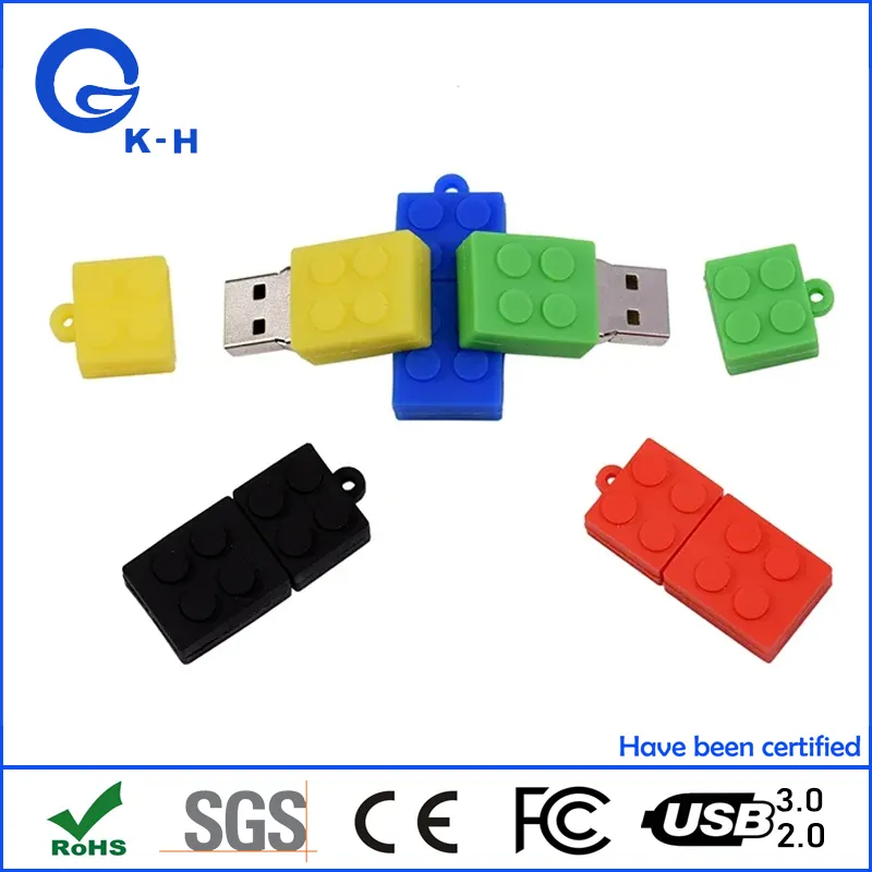 PVC Lego Shape 8GB 16GB 32GB USB 2.0 3.0 Thumb Drive