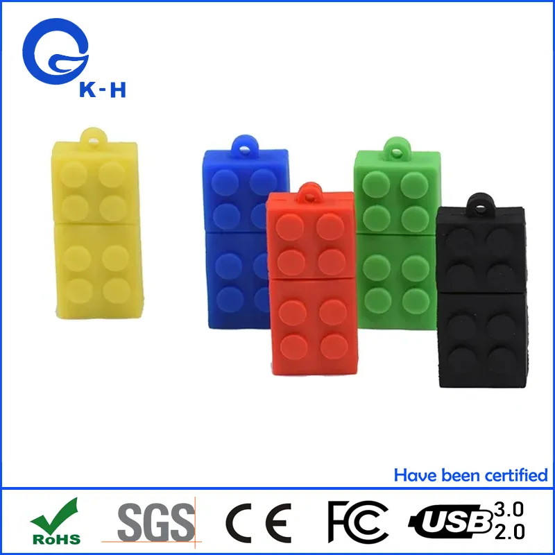 PVC Lego Shape 8GB 16GB 32GB USB 2.0 3.0 Thumb Drive