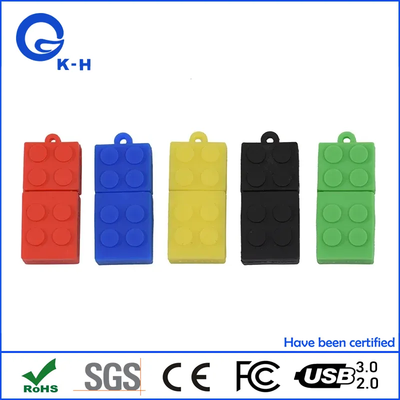 PVC Lego Shape 8GB 16GB 32GB USB 2.0 3.0 Thumb Drive