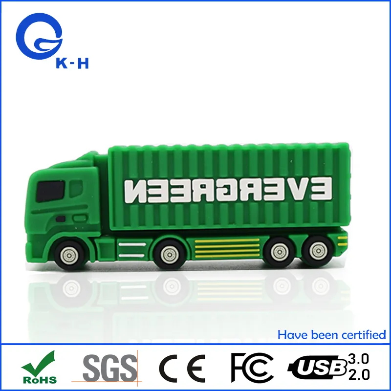 PVC Rubber Truck Shape Flash Memory USB 16GB 32GB