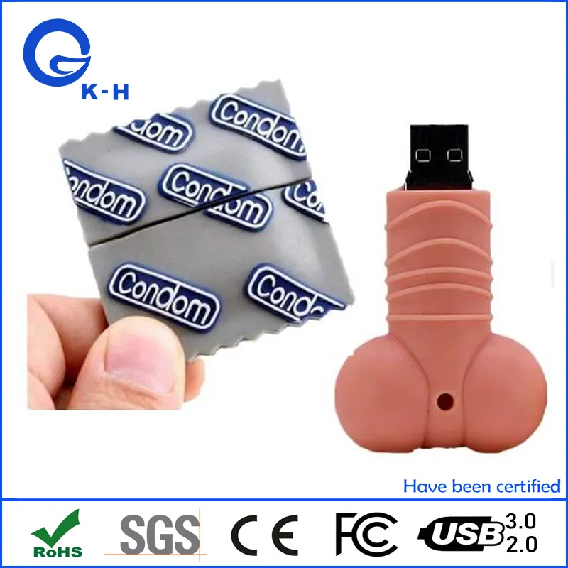 Penis Membrum Shape PVC Material Flash Memory USB 2.0 3.0