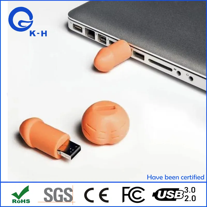 Penis Membrum Shape PVC Material Flash Memory USB 2.0 3.0