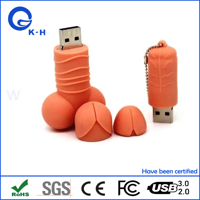 Penis Membrum Shape PVC Material Flash Memory USB 2.0 3.0