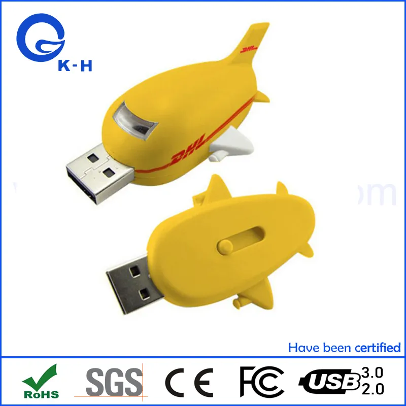 Plastic Airplane USB Flash Memory Disk for DHL UPS FedEx Company