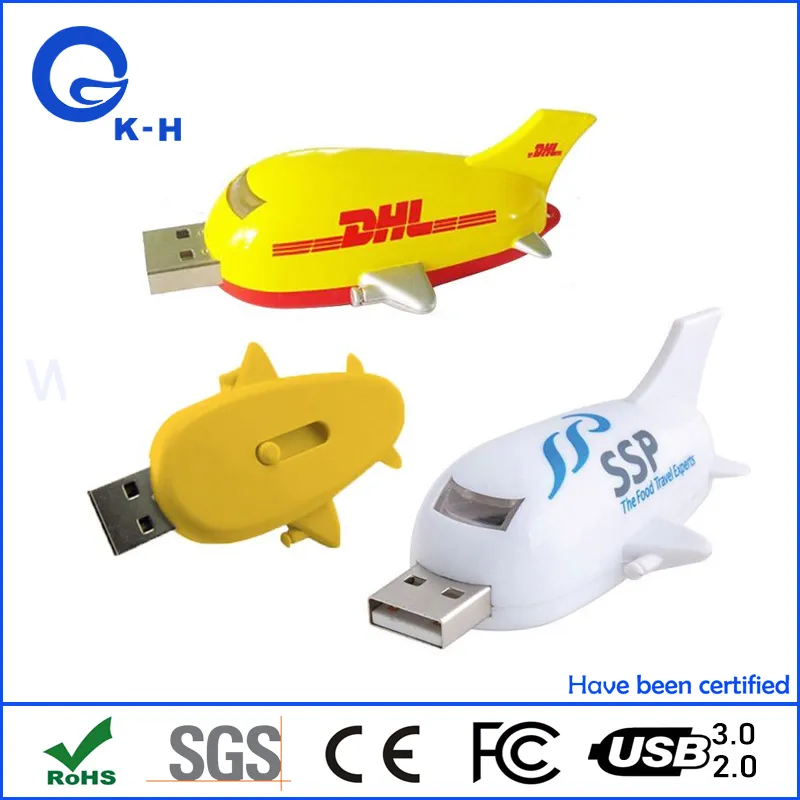 Plastic Airplane USB Flash Memory Disk for DHL UPS FedEx Company