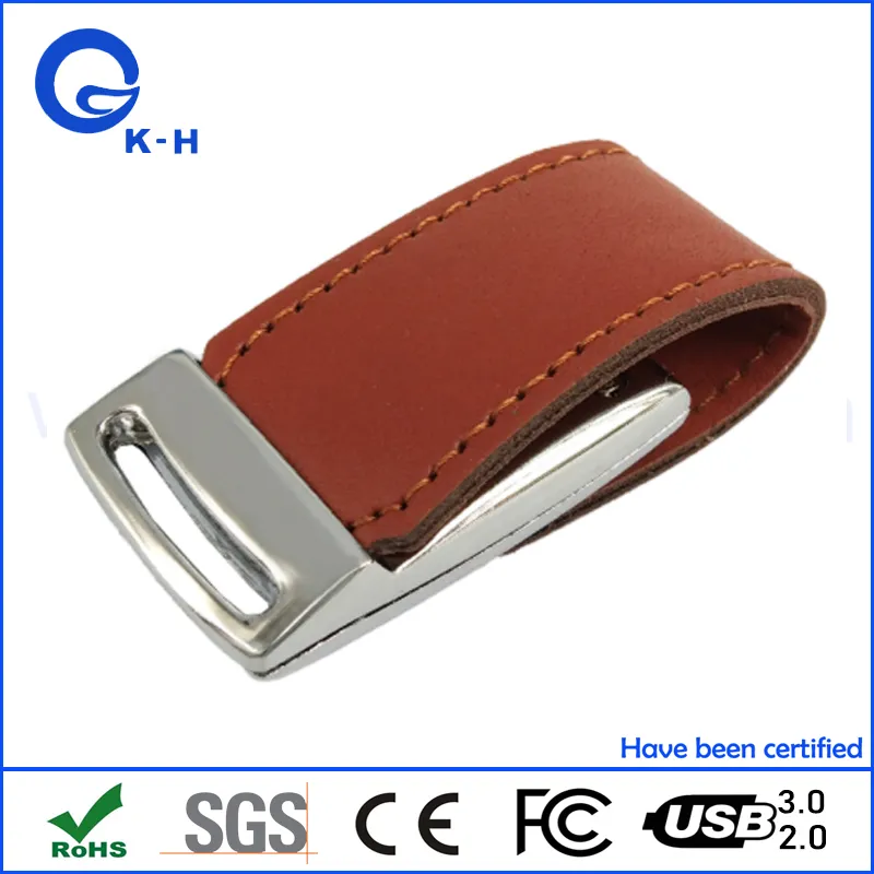 Popular Leather USB Flash Drive Pen Drive Memory Stick 16GB 32GB