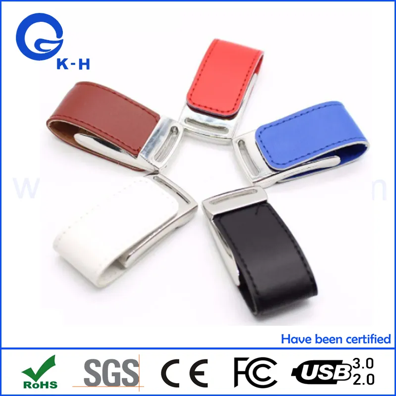 Popular Leather USB Flash Drive Pen Drive Memory Stick 16GB 32GB