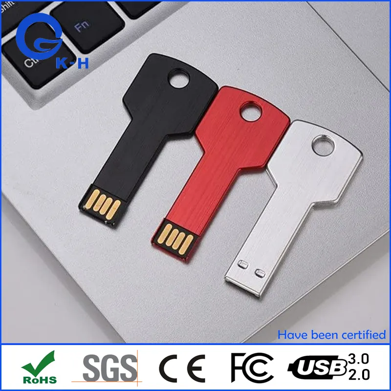 Popular Metal Key USB 2.0 3.0 Classic Flash 4GB 8GB 16GB Memory Stick