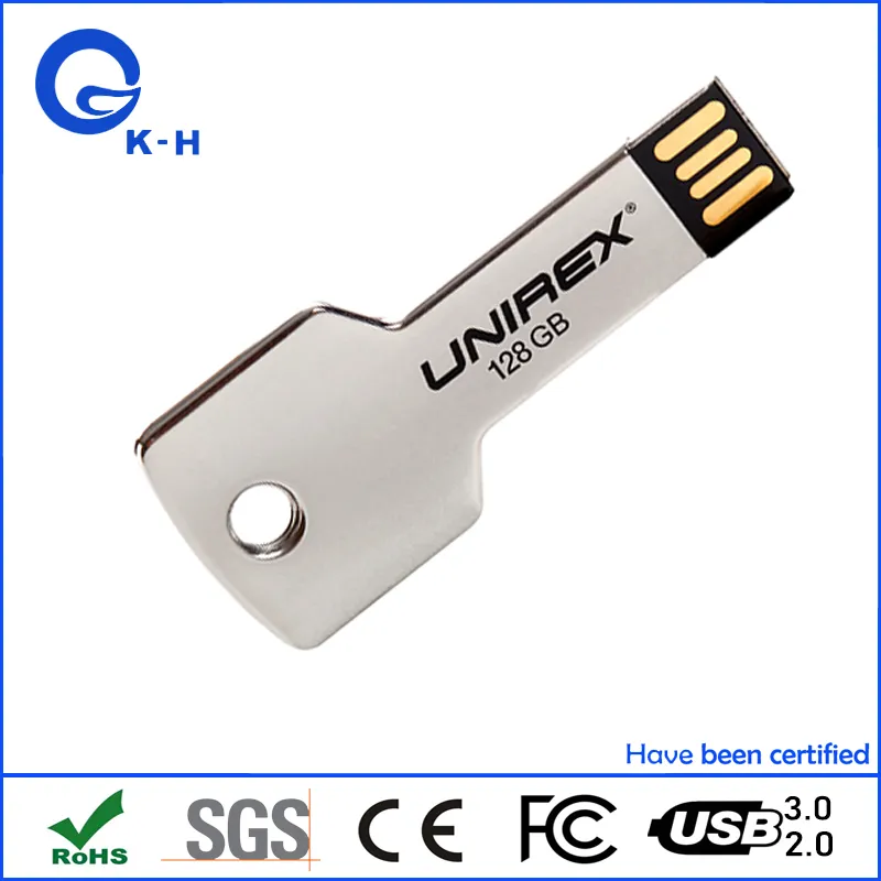 Popular Metal Key USB 2.0 3.0 Classic Flash 4GB 8GB 16GB Memory Stick