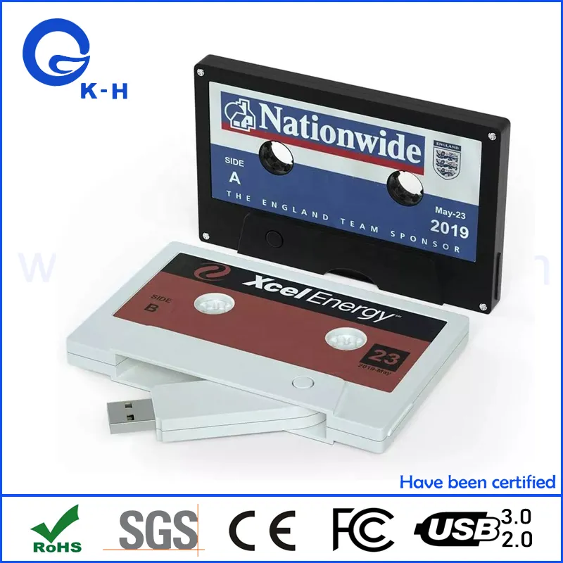 Promotional Gift 16g Cassette Tape USB Stick 2.0 Flash Drive 16GB 32GB