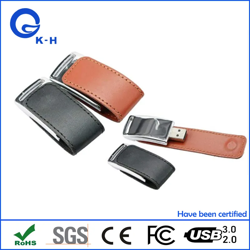 Promotional Gift USB Flash Disk Customized Leather Flash Memory Drive