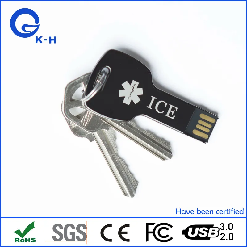 Promotional Gift USB Flash Key Shape Memory Drive 16GB 32GB