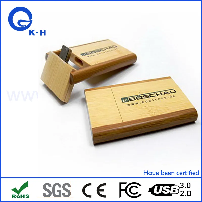 Promotional Wooden Roating USB Flash Memory 8GB Thumb Drive 16GB 32GB 64GB