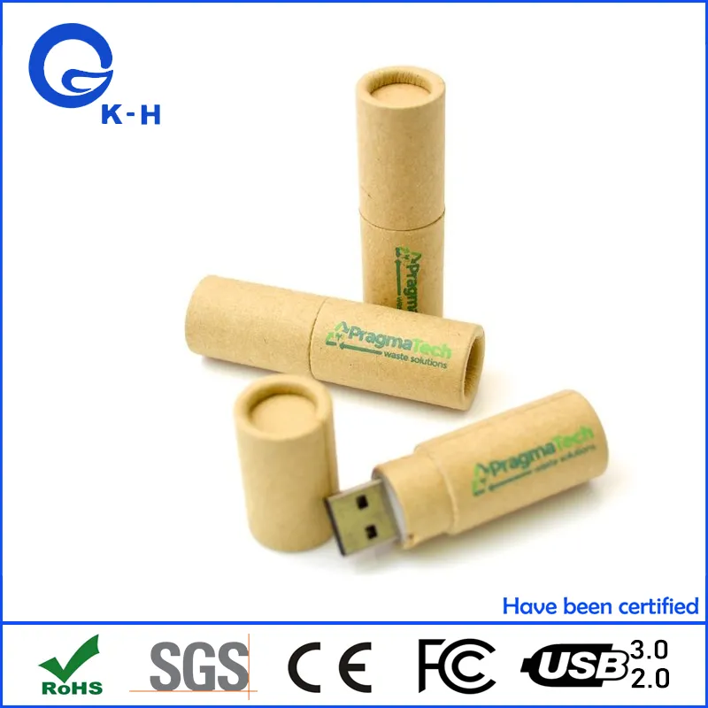 Recycle Paper USB Flash Disk 128GB Environmental Friendly Pen Drive