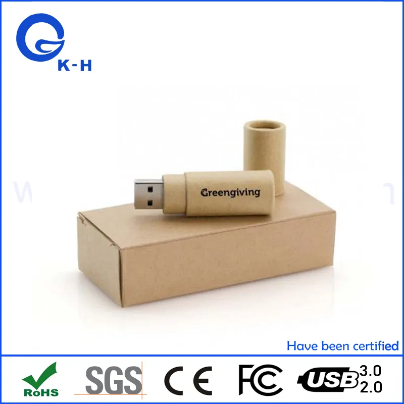 Recycle Paper USB Flash Disk 128GB Environmental Friendly Pen Drive