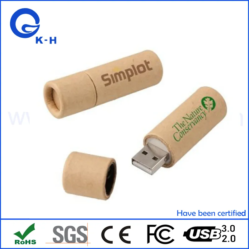 Recycle Paper USB Flash Disk 128GB Environmental Friendly Pen Drive