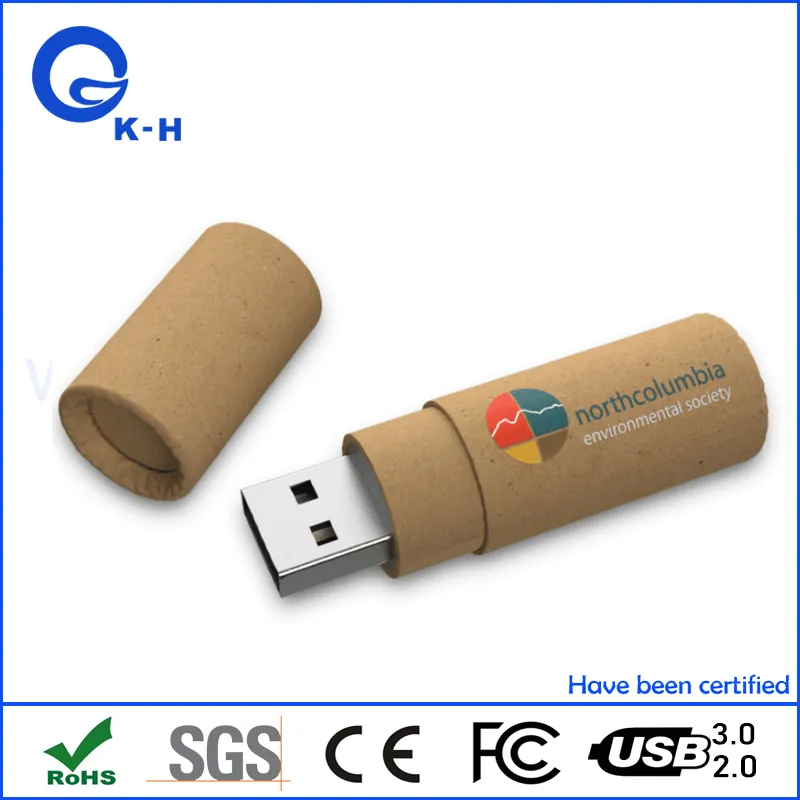 Recycle USB 2.0 Flash Drive Eco Friendly Paper Pendrive 4GB