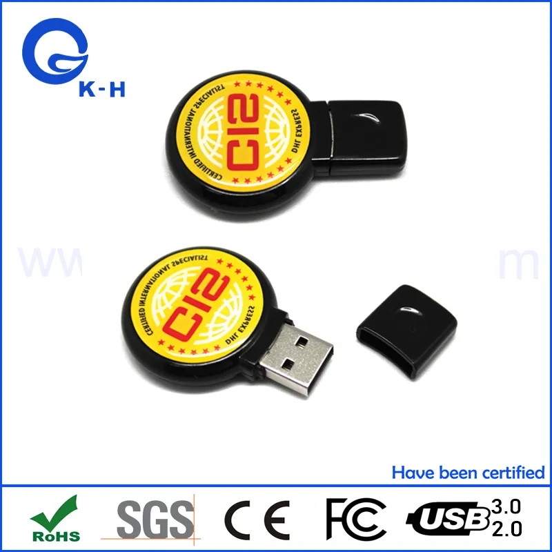 Round Epoxy Dome USB Flash Memory Pendrive 1GB 2GB 4GB 8GB