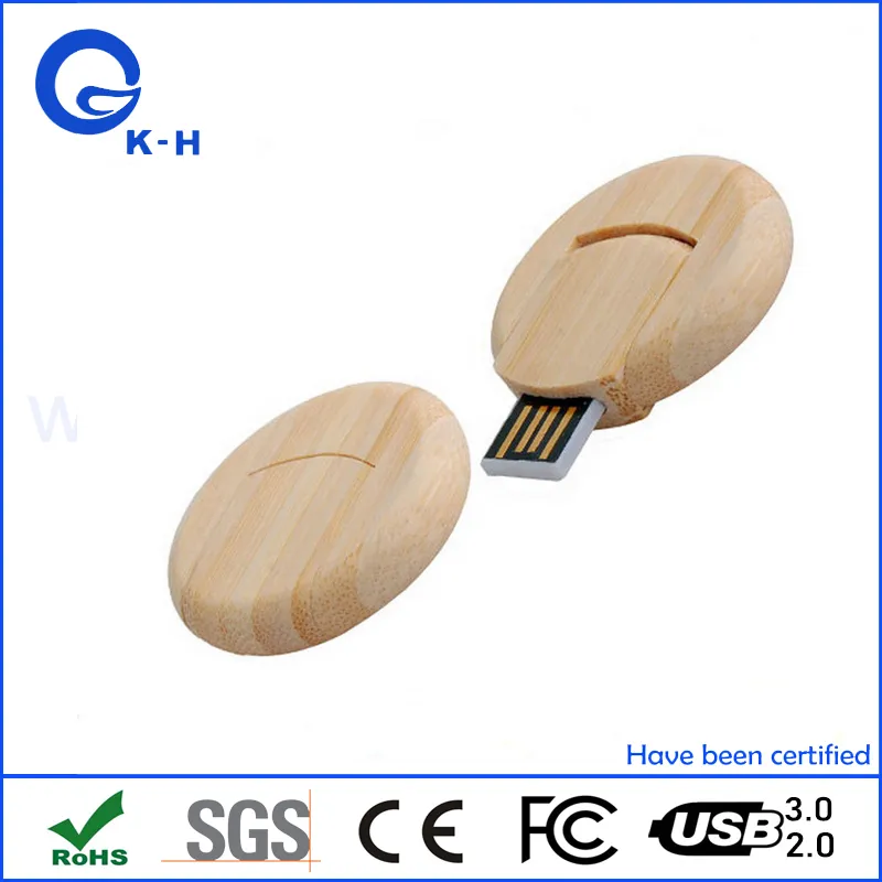 Round Wooden Flash Memory USB 2.0 16GB 32GB 64GB 128GB 256GB