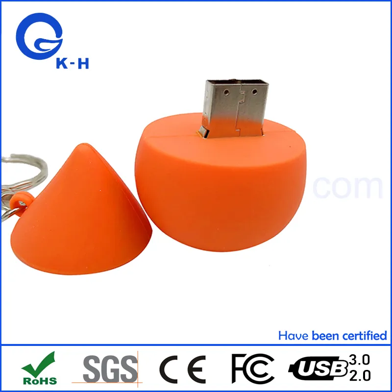 Rubber Water Drop Shape PVC USB Flash Driver 16GB 32GB