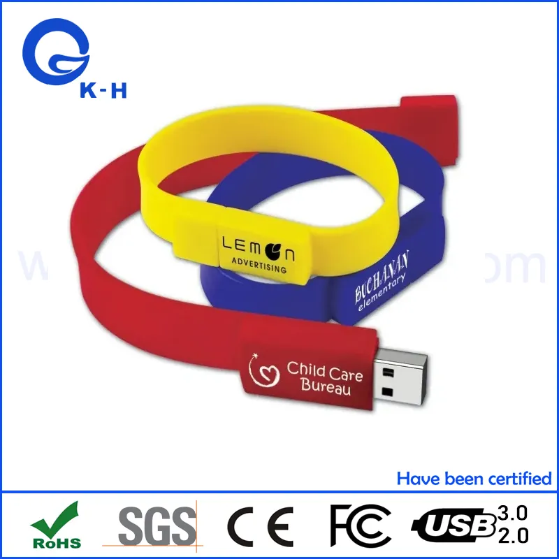 Rubber Wrist Band USB Flash Memory Disk 32GB 16GB 8GB