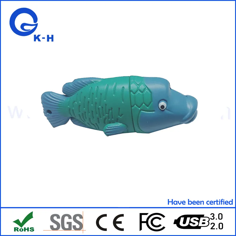 Sea Fish PVC Material USB Flash Memory Driver