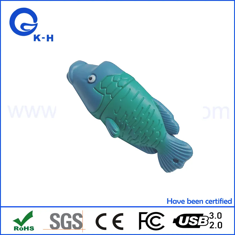 Sea Fish PVC Material USB Flash Memory Driver