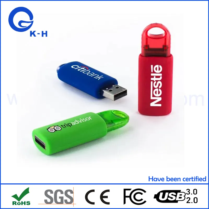 Spring Loaded ABS Plastic Case USB Flash Drive 16GB 8GB 4GB