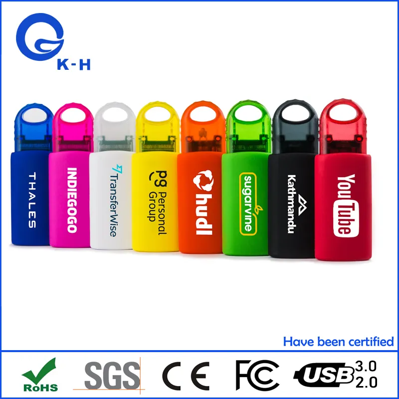 Spring Loaded ABS Plastic Case USB Flash Drive 16GB 8GB 4GB