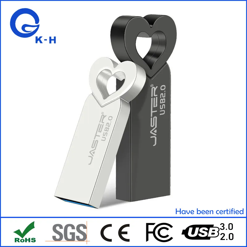 Super Mini Metal Heart Love USB 2.0 3.0 Flash Memory Disk