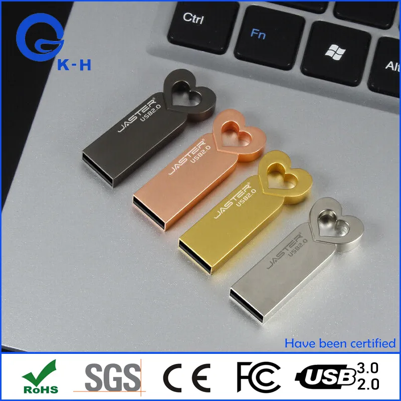 Super Mini Metal Heart Love USB 2.0 3.0 Flash Memory Disk