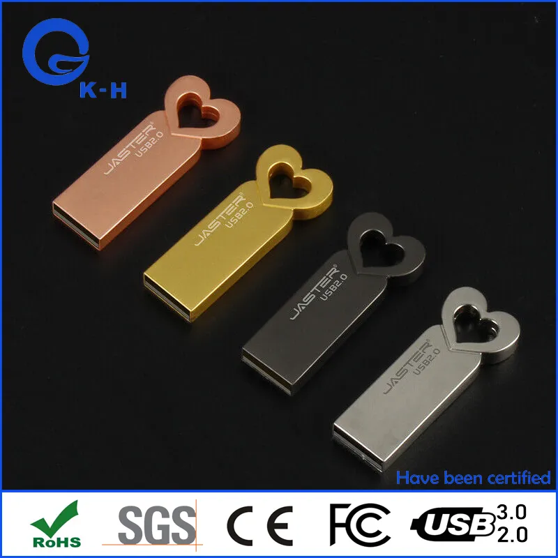 Super Mini Metal Heart Love USB 2.0 3.0 Flash Memory Disk