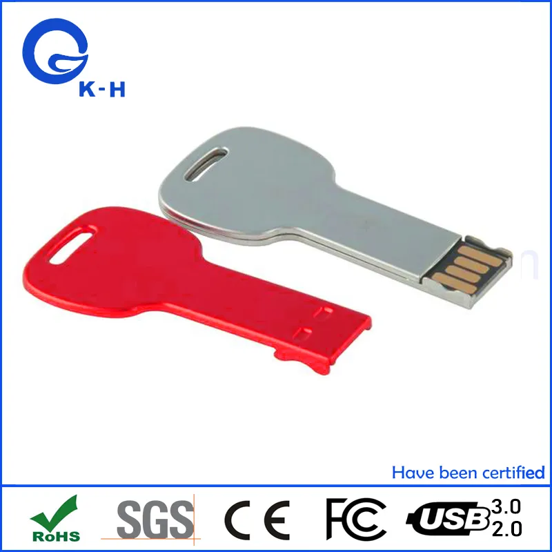 Thin Metal USB 2.0 Key Shaped Flash 32GB Memory Driver