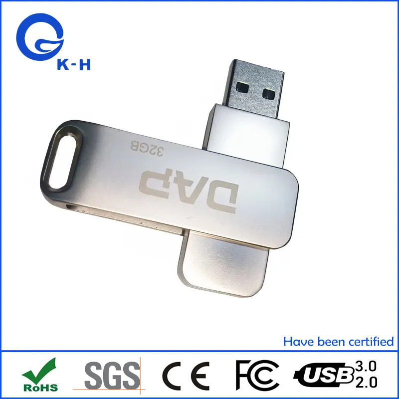 Top Selling Custom Logo Twister Metal USB 2.0 3.0 Flash Memory Stick