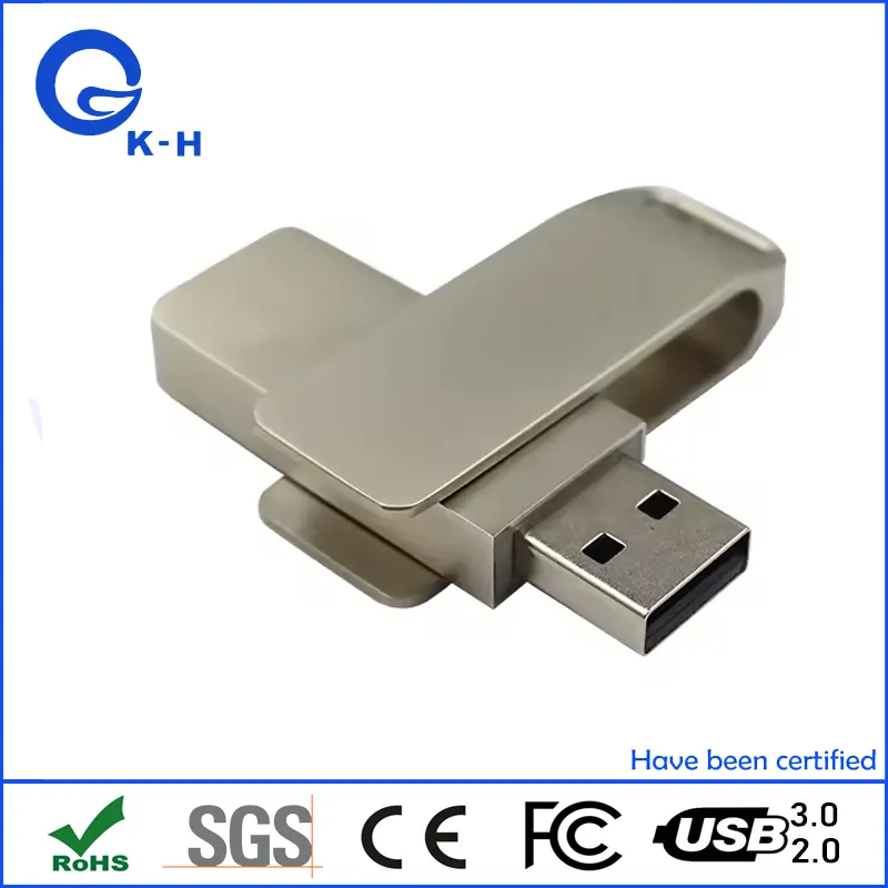 Top Selling Custom Logo Twister Metal USB 2.0 3.0 Flash Memory Stick