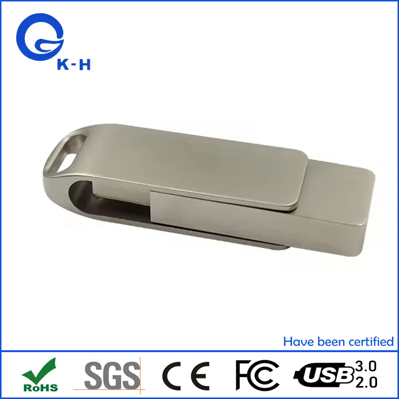 Top Selling Custom Logo Twister Metal USB 2.0 3.0 Flash Memory Stick