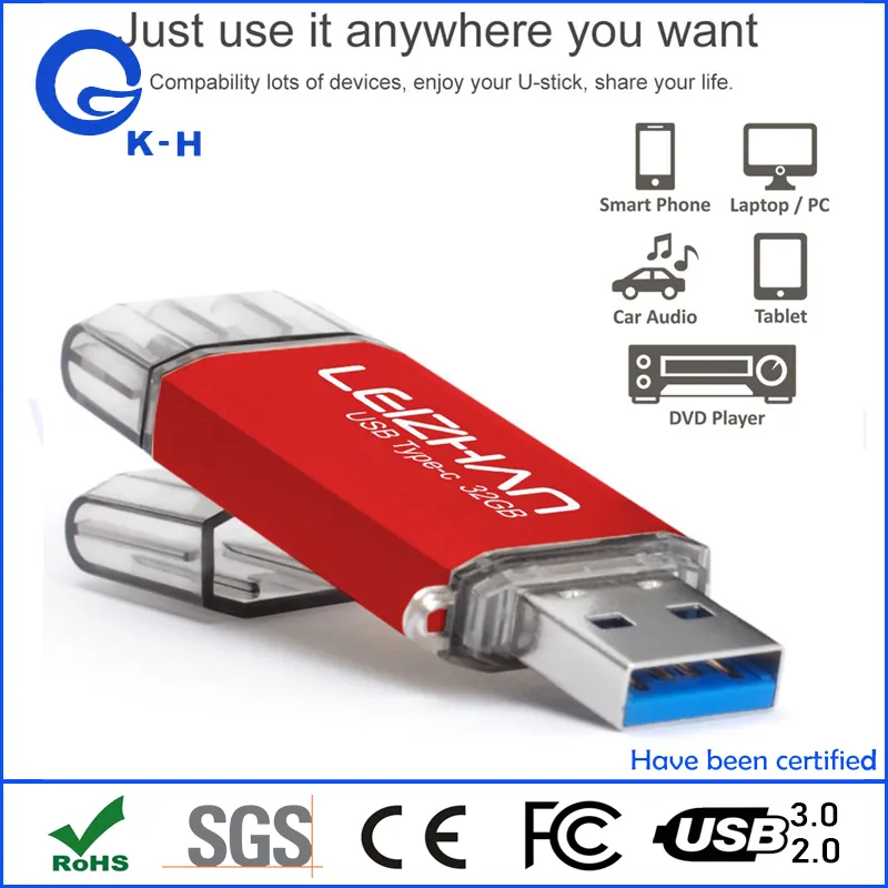 Type C USB 2.0 3.0 32GB Flash Memory Drive for Android Phone