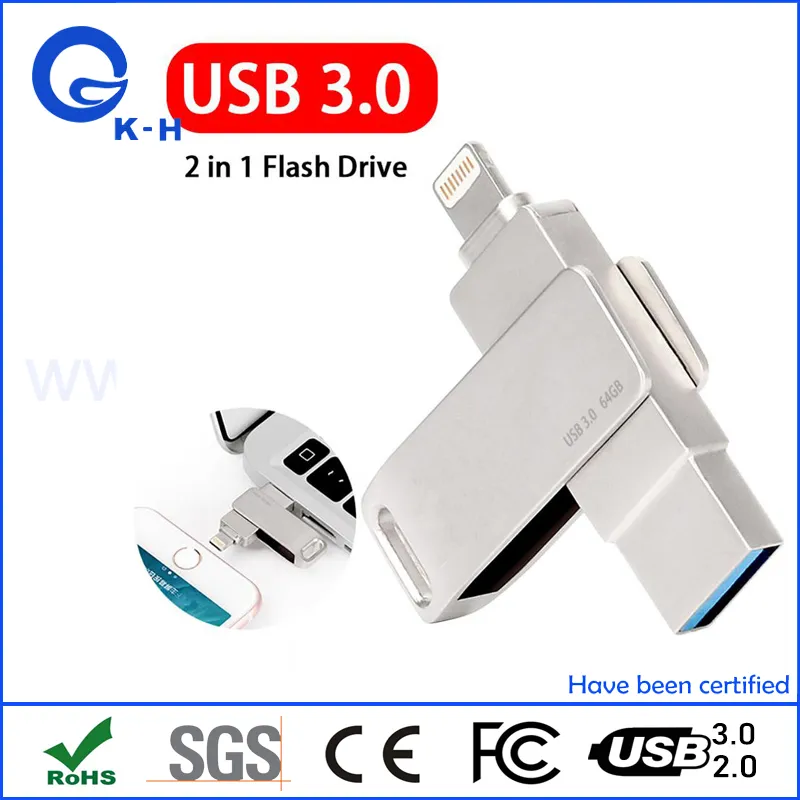 Type C USB 2 In1 OTG Flash Memory Disk 64GB 32GB