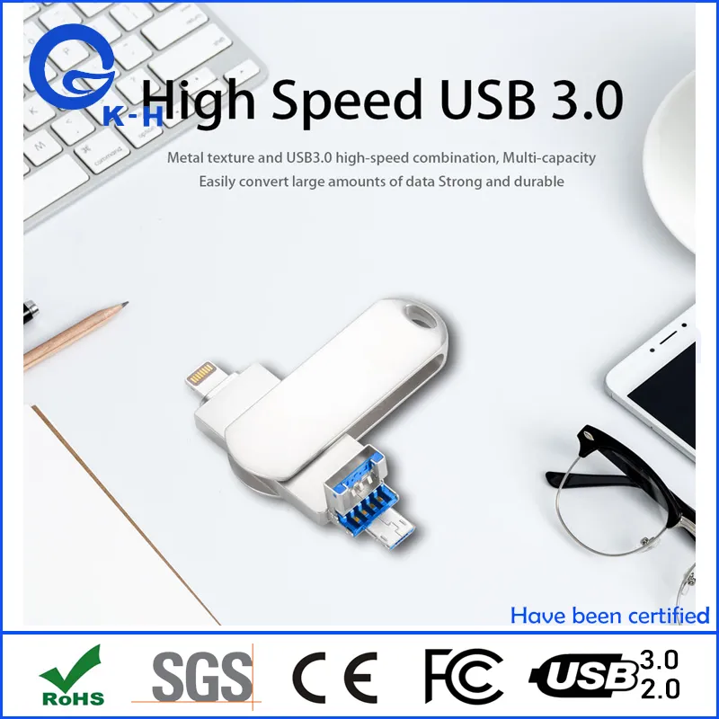 Type C USB 2 In1 OTG Flash Memory Disk 64GB 32GB