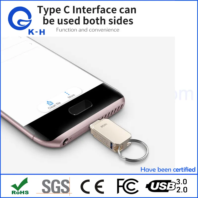 Type C USB Flash Memory Drive 128GB 64GB 32GB 16GB