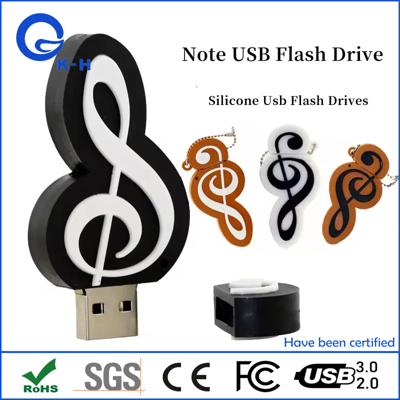 USB 2.0 3.0 Music Note Notation Shape Flash Jump Memory Drive