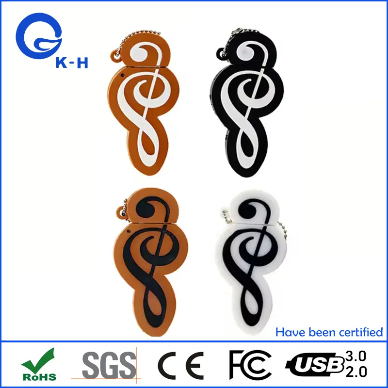 USB 2.0 3.0 Music Note Notation Shape Flash Jump Memory Drive