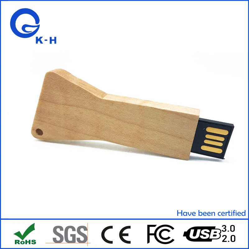 Wood Key Shape USB Flash Memory 8GB 16GB 32GB 64GB