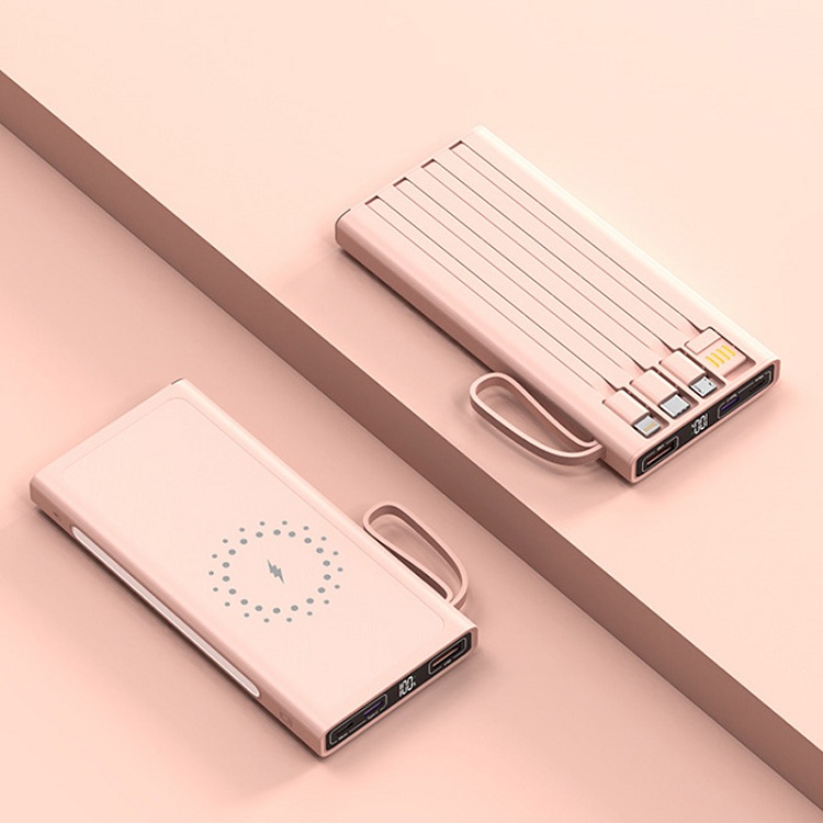 10000mAh Magnetic Wireless Power Bank With Type-c Micro Cables 22.5W Mini Power Bank Fast Charging