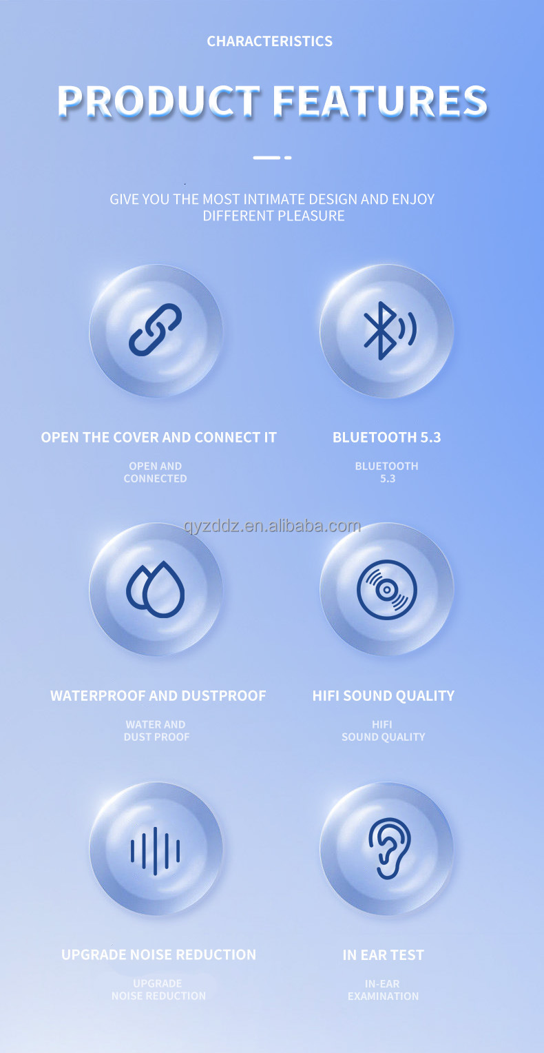 BT5.3 IPX7 Waterproof Noise-canceling Open Ear Sports Ultra-long Life Game Bluetooth Earbuds Wireless Bluetooth Earbuds